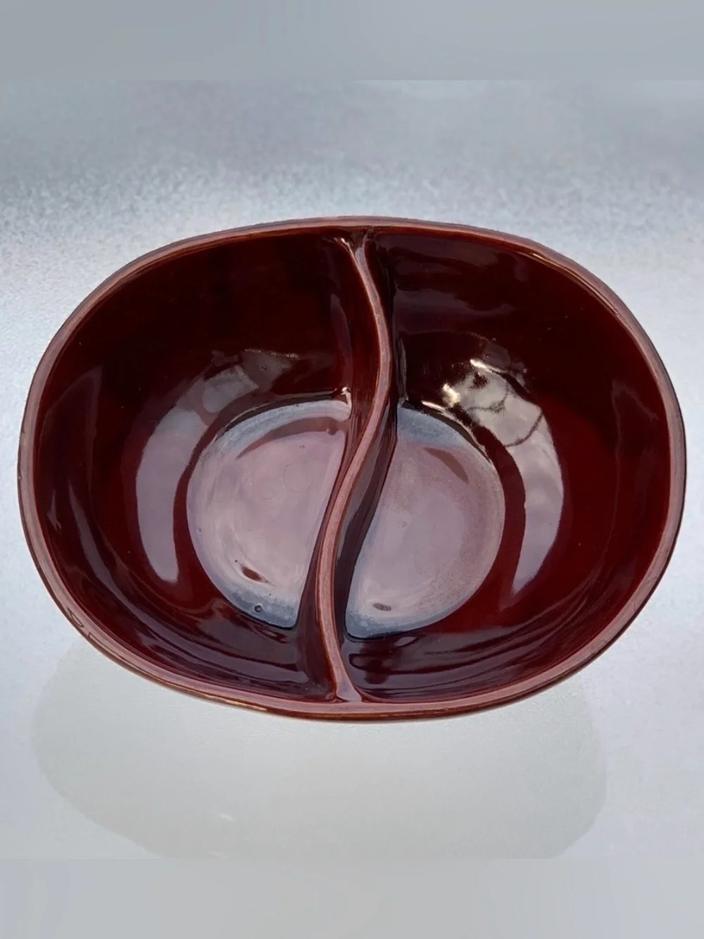 Marcrest Mid-Century Modern Oven-Proof Stoneware Divided Serving Dish Bowl